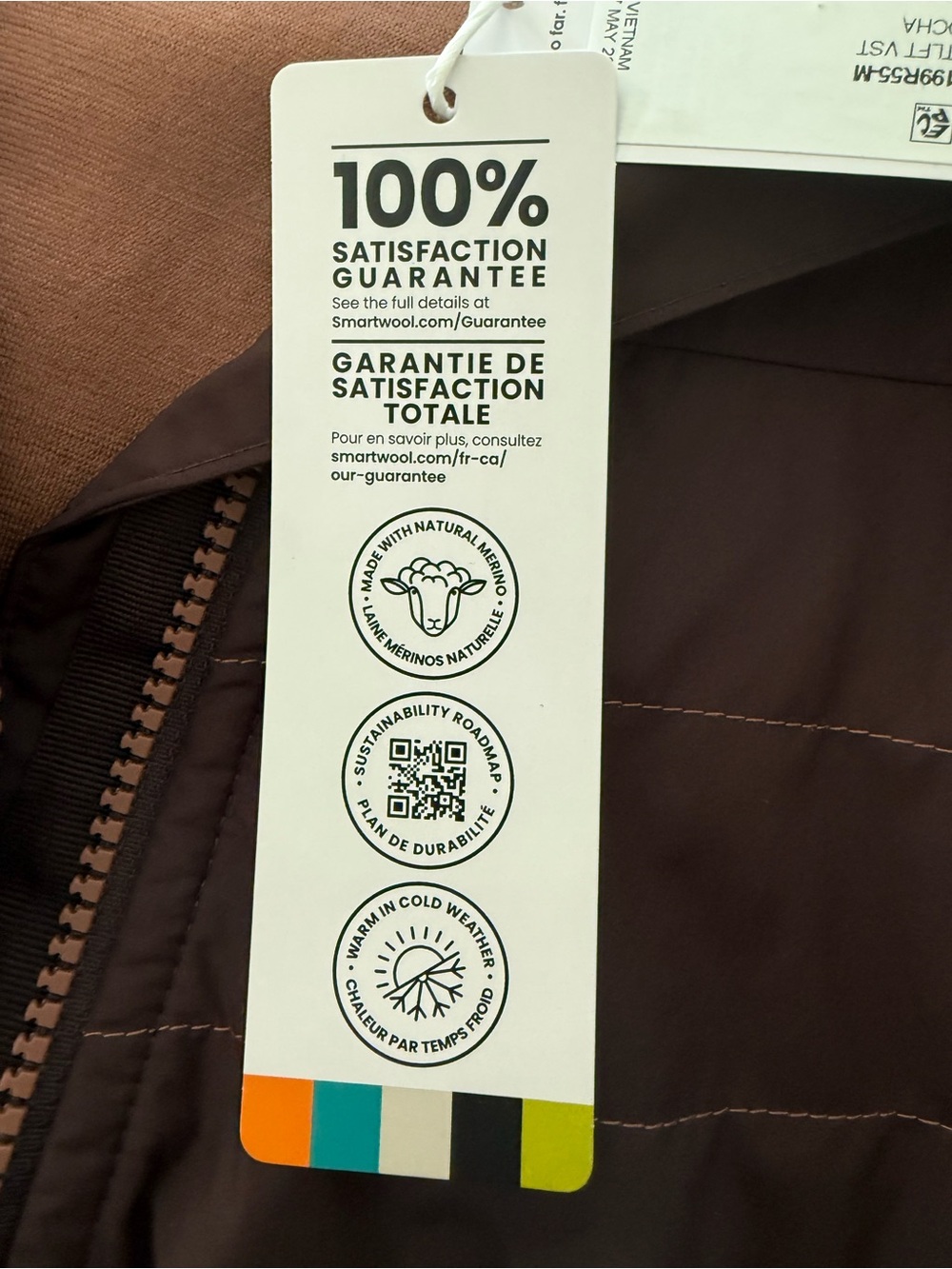 Smartwool women’s smartloft vest. Minkmocha size small. - Picture 2 of 5